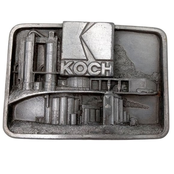 Koch Industries Belt Buckle Wichita Kansas Vintage 1991 KS